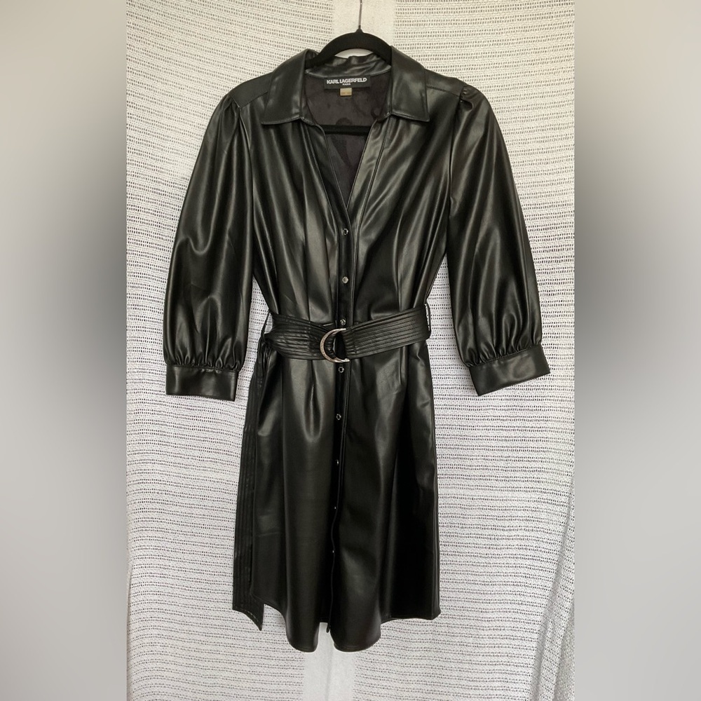 Karl Lagerfeld Black Bishop Sleeve Cocktail Dress - Picture 10 of 10
